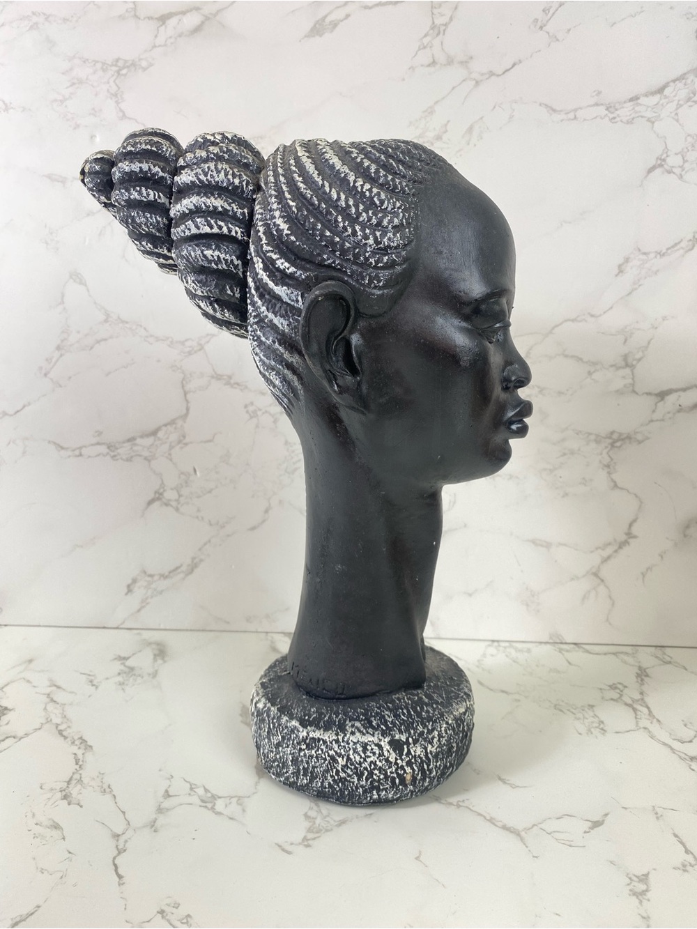 Vintage mid century Chalkware Bust African Women Head